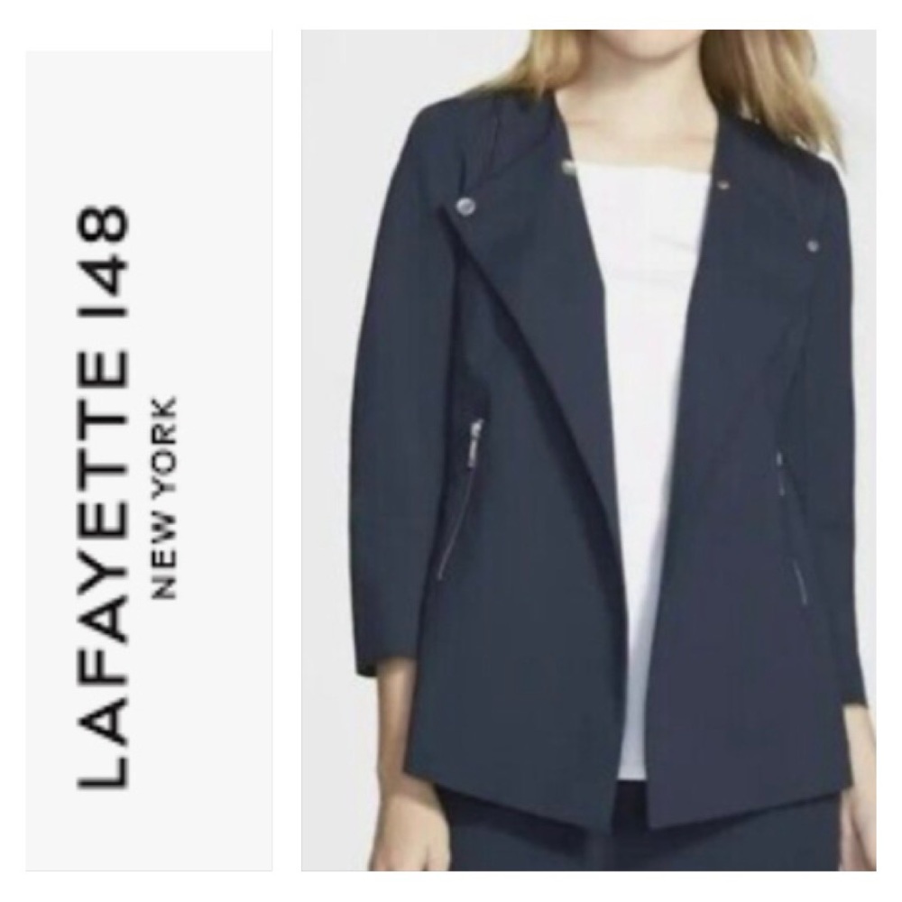Lafayette 148 Dayle Double Breasted Snap Closure Jacket Sz 8